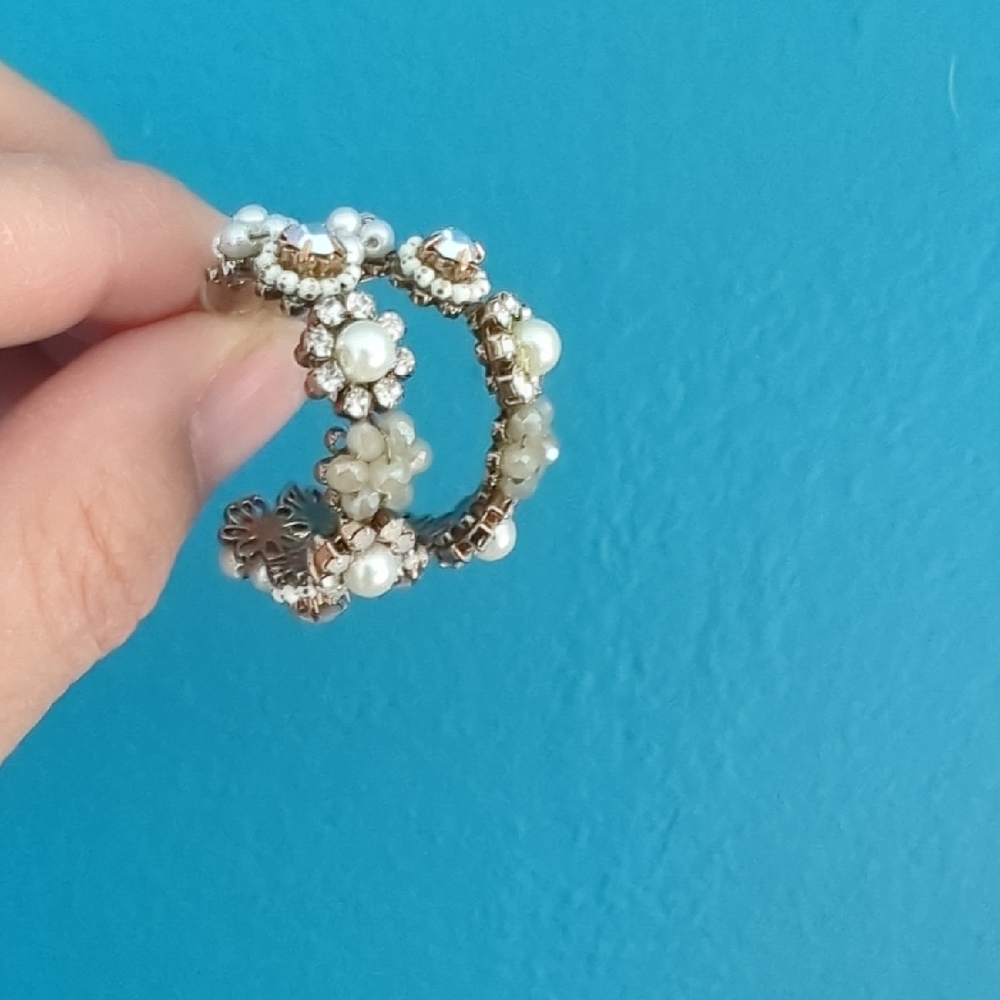Swarovski Pearl and Crystal Hoop Earrings